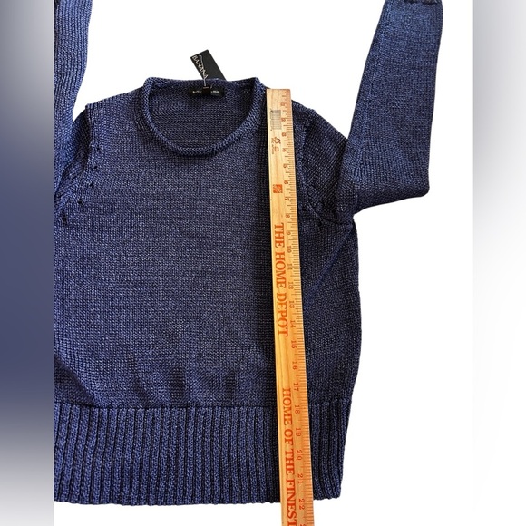 Banana Republic Women's Blue Metallic Long Sleeve Heavy Sweater Size Medium $98. - Picture 10 of 11